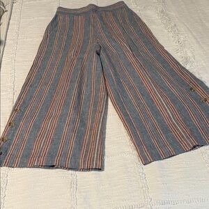 Madewell Multicolor Striped Linen/ Cotton Blend Palazzo Pants Size S